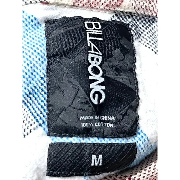 Vintage 90s Billabong Design Works Plaid Flannel Shirt Size M Surf Style - Picture 3 of 13